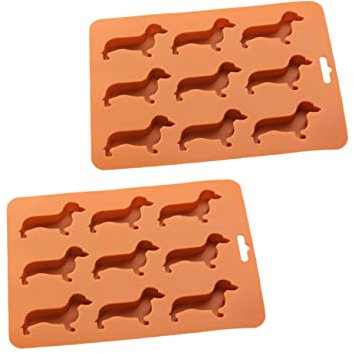 Ciieeo Lot De 2 Moules à Glaçons En Silicone à 9 Cavités De Chien, Flexible Et Facile à Démouler, Taille 22x16x1,8 Cm, Réutilisable Pour Glaçons Et Fondants, Pour Maison Cuisine