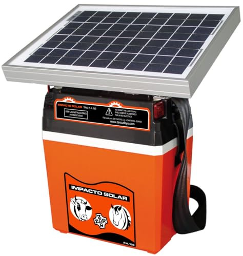 Pastor eléctrico con Placa SOLAR 10W Y Batería recargable de 12 V, Alcance Mod. IMOPACTO SOLAR PA160