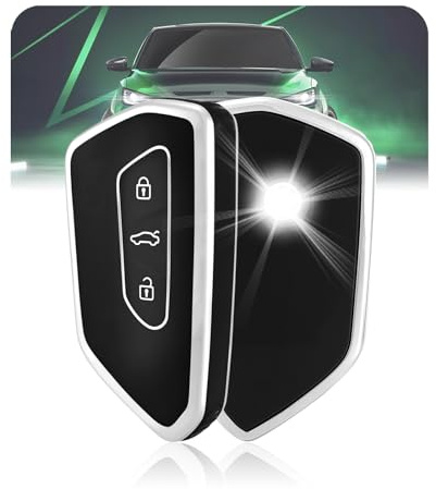 LELNOOS Autoschlüssel Hülle, Silikon Schlüsselhülle Schutz Schlüsselcover für VW Volkswagen Cupra Formentor Born Golf 8 MK8 GTI Tiguan ID 3 4 Seat Leon MK4 FR Ateca Skoda Octavia 4 Enyaq Kodiaq