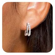 Tewiky Ohrringe Gold/Silber 925-14K Vergoldete Doppel-Creolen 925 Silber Creolen mit Zirkonia, Hypoallergen Ohrringe Huggie Schlafen Knorpel
