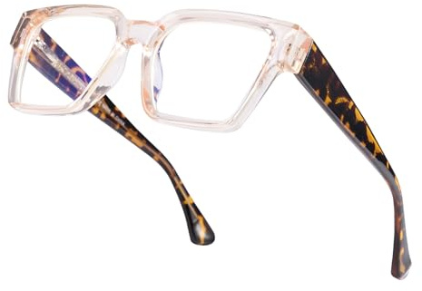 OKH Blue Light Blocking Glasses Men Womens Gaming Computer Bluelight Glasses Anti Eyestrain & UV Protection (Champagne+Tortoise)