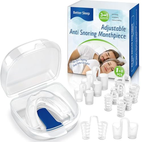Anti Schnarch Schnarchstopper,Einstellbar Anti Snoring Schnarchschiene mit 2 Stile 8 Größen Nasenspreizer gegen Schnarchen,Wiederverwendbares Schnarchen Stopper für Herren und Damen