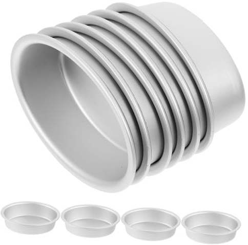 Zerodeko Set 10 Stampi Ovali per Dolci, Lega di Alluminio Antiaderente | Pasticceria Professionale e Fai da Te, Facili da Pulire, Robusti, Argento, 10 Pezzi