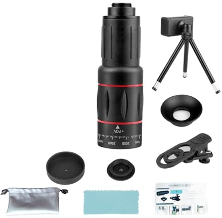 Lente d'ingrandimento Fotografia Obiettivo 18X/28X/36X/64X Teleobiettivo con clip di montaggio Teleobiettivo Telefono per la maggior parte dei telefoni con rivestimento multiplo