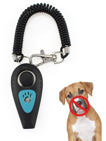 Qukoielly Hunde Clicker zum Training | 2 in 1 Vogeltraining Clicker und Pfeife | Verhaltenshilfe mit Handschlaufe, Lautloses Rückrufgerät, Hundepfeife für Kleintier Katze Vogel