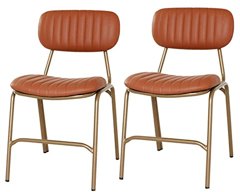 2er Set Industrial Kunstleder Esszimmerstühle Stilvoll & Sitzgelegenheit für Küche oder Esszimmer Modernes Design Leicht zu reinigen Bequeme Polsterstühle