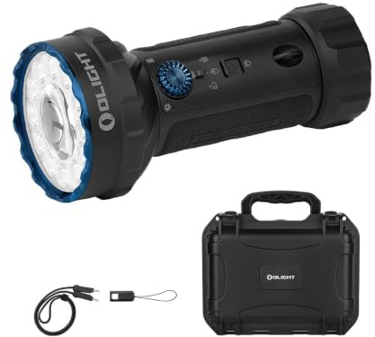 OLIGHT Marauder Mini 2 LED Torch Rechargeable, 5 Lighting Modes, Black | 10,000LM and 750M, USB-C or MCC3 Dual Charging, IPX8 Waterproof, High Lumen Light for Camping, Hunting, Emergency, Searching