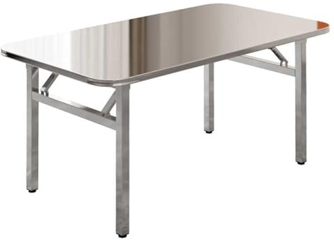 Heavy-Duty Stainless Steel Work Table, Folding Commercial Prep Table, Workstation for Workshop, Garage, Office, Home