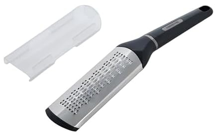 Farberware Professional Slim Zester and Grater – Stainless Steel Blade for Citrus, Ginger, Garlic, Cheese, and Herbs – Compact Design with Blade Cover, Dishwasher Safe