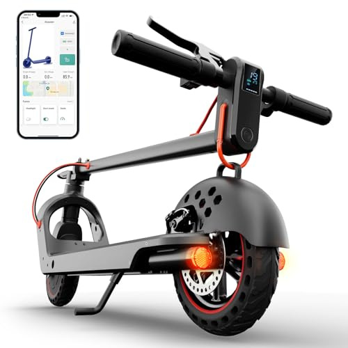Qwistzz Patinete eléctrico 350w/500w 8.5 pulgadas neumáticos, patinete plegable con doble frenado, control por APP