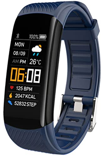 AZIDWERYQ Smart Watch Band Watch C5S Bracciale intelligente impermeabile Orologio da polso Frequenza cardiaca Pressione sanguigna Fitness Nero