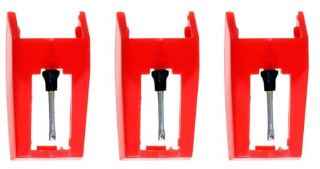 Angoily 3 Pezzi Ago dello Stilo di Ricambio in Alluminio e Plastica per Giradischi e Grammofono, Puntina Sostitutiva per Stilo Fonografo, Installazione senza Attrezzi per Uso su Vinile