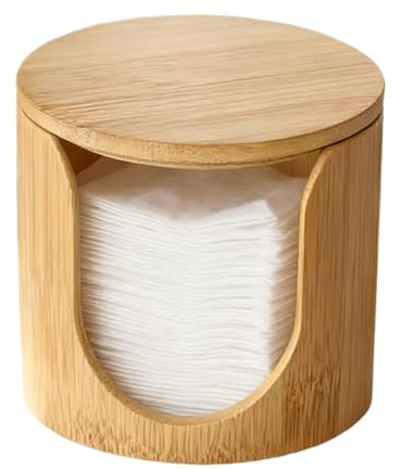 Porta Discos De Algodón Organizador de Productos de Maquillaje | Porta Discos Desmaquillantes Para Mujeres Amantes de la Belleza Hogar Baño Dormitorio Tocador Salón Residencia Estudiantil
