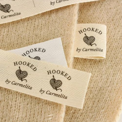 Personalized Sew-On Fabric Labels, Custom Name Tags For Clothing, Washable Soft Cotton Ribbon Label, Care Instructions Tag, Knit And Crochet Accessories(20x60mm)