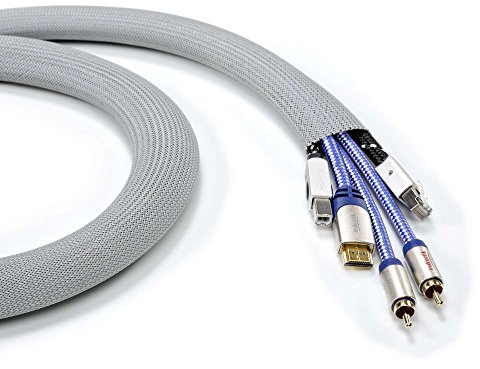inakustik Premium Geflechtschlauch Gewebe- Kabelschlauch 25-38mm Meterware (Preis pro Meter)