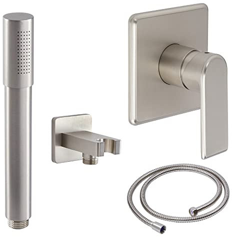 Milano Ashurst Manual Mixer Valve Hand Shower Handset - Brushed Nickel