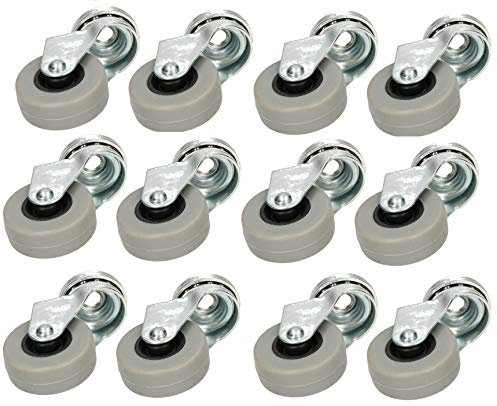 KOTARBAU Lot de 12 Roulettes de Meuble Ø 40 - Pivotantes en Caoutchouc Pour Tous les Sols - Roulettes de Transport à Ressort