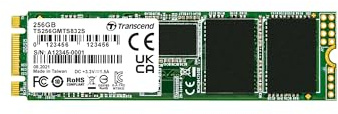 Transcend 256GB MTS832S M.2 2280 SATA III 6 Gb/s Internal Solid State Drive 3D TLC NAND with DRAM Cache Single-Sided Ultra Slim- TS256GBMTS832S