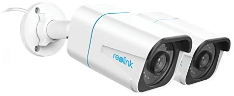 Reolink 4K 8MP Camara Vigilancia Exterior PoE con Detección de Personas/Vehículos/Pets, Impermeable, Alertas Inteligente, Cámara Bala con Ranura para Tarjeta SD, Lapso de Tiempo RLC-810A Paquete de 2