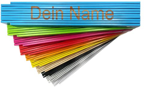 Zelaro Zollstock Personalisiert mit Namen Geschenk für Männer, Frauen und Kinder ob Geburtstag, Jahrestag oder Weihnachten Meterstab 2 Meter in verschiedenen Farben für Vater Tischler Maurer (Weiß)
