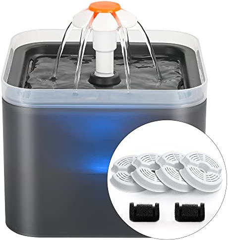 AONBOY Fuente para Gatos con 6 Filtros (Gris)