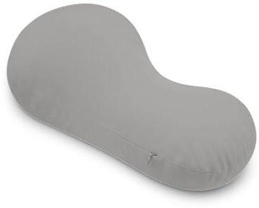 normani Sofa-Kissen mit Füllung in organischer Form – Samt Kissen - Oeko-TEX® Zertifiziert - Weiches Dekokissen Zierkissen mit waschbarem Bezug und Reißverschluss Grau (M) Einheitsgröße