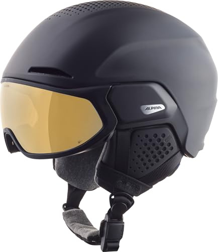 Alpina Alto Q-LITE - sicherer, stoßabsorbierender & individuell anpassbarer Skihelm für Erwachsene, mit kontrastverstärkendem Visier