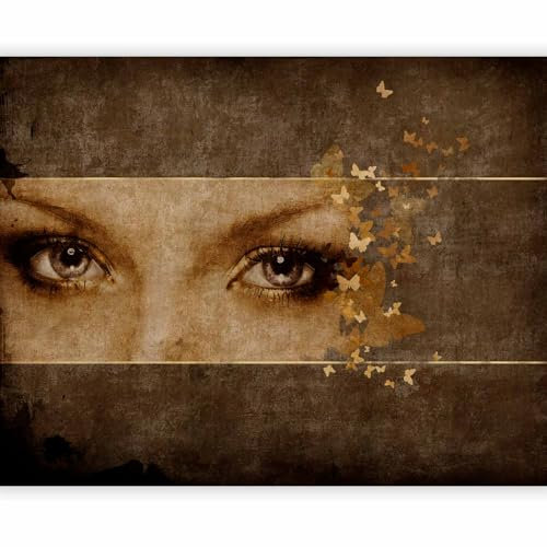 murando Fototapete selbstklebend Abstrakt 98x77cm - Foto Tapete Tapetenfolie Möbelfolie Wandverkleidung Wandtapete Motivtapeten Bildtapete Wohnzimmer 3d Effekt Modern Augen Schmetterling Porträt Frau