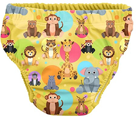 PSS! | Costume Contenitivo Bambino, Pannolino Costumino Neonato, Mare e Piscina, Stampa Savana, Taglia M, Made in Italy