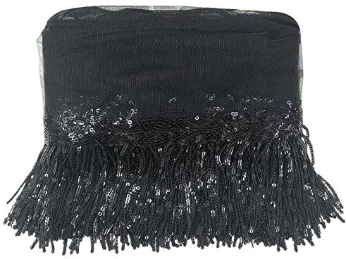 WANYIG 5 yards längd 10 cm bred franskant tofs silke paljetter skärfransar band fransband dekorativ kant dansfransar sömnadstillbehör för gör-det-själv hantverk Apparel latinsk sömnad dekoration