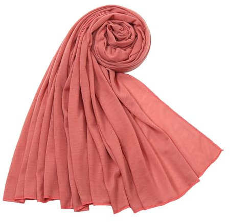 Wambere Damen Schal Stola Halstuch,Thermoschal aus Merzerisierter Baumwolle,Damentuch Scarves Schaltücher Kopftuch,für Tägliches Tragen Abendkleid Hochzeit Outdoor Aktivitäten Radfahren,Altrosa
