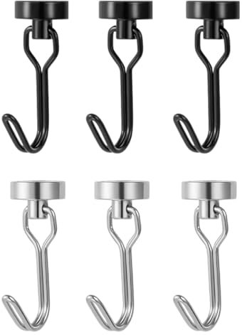 HDGSAFD 6 ganci magnetici, ganci magnetici, ganci magnetici girevoli, ganci magnetici per frigorifero, ganci magnetici da appendere