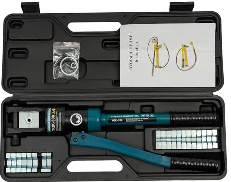 HINOPY Crimpadora hidráulica, 16T profesional hidráulica con 11 pares de matrices para tubos de aluminio, tubos de plástico, tubos PEX, tubos multicapa