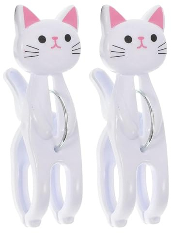 4 Stück Riesen Wäscheklammern, Katzenclip Große Stabile Kunststoff Handtuch Klammern, Katzenförmige Strandtuchklammern Halten Sie Ihr Handtuch Davon Abwegzublasen Für Strandtuch, Badetuch, Teppich