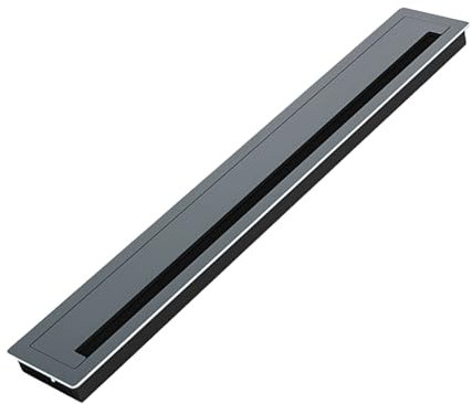 Mllepjdh Kabeldurchführungs-Set aus Metall, rechteckig, mit Bürste, Innenseite, Mehrzweck-Metall-Schreibtischdurchführung mit Bürste