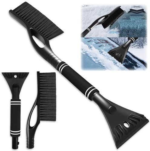 Axinyijia Raschiaghiaccio per Auto con Scopa Raschietto Ghiaccio Auto Pulisci Parabrezza Auto Spazzola da Neve per Auto SUV Camion (Nero)