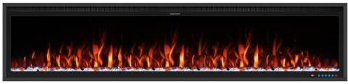 Benrocks 60'' WiFi-Enabled Electric Fireplace Insert - Smart Control, 507 Color Combinations, Smart Fireplace Heater, Timer, Logs & Crystals Included