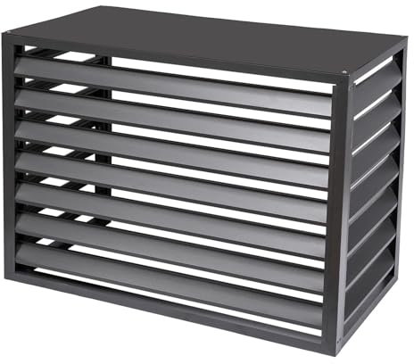 Abdeckung für Klimaanlage, dekorativer Sichtschutz, Aluminium-Klimaanlagenzaun für Außeneinheit, Abdeckung für Mini-Split-Klimaanlage, Schutzgitter für Klimaanlagen für Garten Balkon(Gray,100x50x70CM