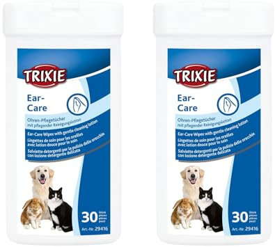 TRIXIE - Ear Care - Ohrenpflege-TÜCHER - Set - 2 x 30 Stück