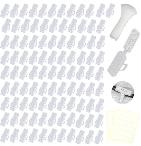 Transparent Kabeletiketten Erkennungsbox Kabel Beschriftung Kabelbinder Tags Box Transparent Wiederverwendbaren Kabeletiketten Transparenter Kabelmarkierer – Hochwertige Kabelmarkierer (100+100+168)