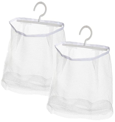 PRETYZOOM 2pezzi Borsa Per Mollette Da Bucato Appesa in Rete Traspirante Contenitore Portaoggetti Gancio Organizer Per Biancheria Intima e Cosmetici