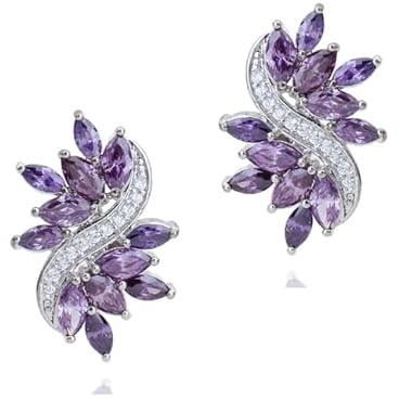 Crystalline Azuria Donna 18ct Placcato Oro Nozze Orecchini a Lobo con Cristalli di Zirconi