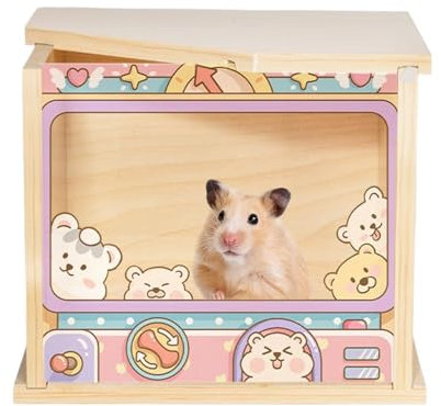 Hamster Sandbad-Box,Kleintier Toilettenkiste - Sichtbares Habitat Zur Aktivitätsförderung Mit Spielen, Baden, Klettern & Versteckmöglichkeiten