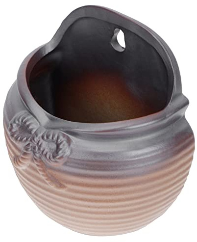 Gatuida 1 pièce Pot de Fleurs Mural Céramique Design Suspendu pour Cactus et Plantes Décoration Murale pour Intérieur et Extérieur Blanc avec Nœud