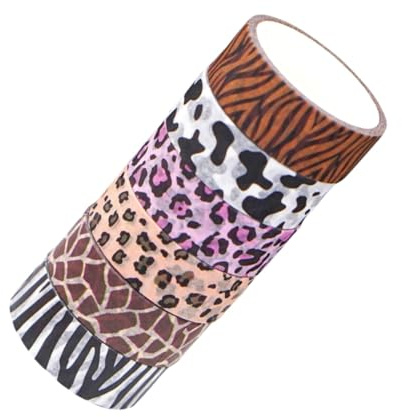 Gatuida Lot De 6 Set De Rubans Washi Adhésifs à Motifs Animaux Pour Scrapbooking Diy, Papier Solide, Multicolore, Décoratif Pour Journaux Et Projets Créatifs
