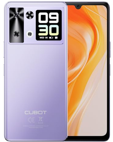 CUBOT P90 - Smartphone 4G 6.88 HD+ 120Hz, 12GB RAM (12GB+12GB Ext.), 256GB ROM, Cámara 64MP, Android 15, Helio G100, NFC, Morado