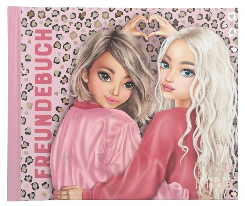 Depesche 13936 TOPModel Leoheart - Freundebuch in Rosa, mit Model Motiv und Leo-Muster, Freundschaftsbuch mit 108 Seiten zum Eintragen und Verzieren