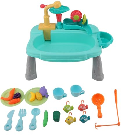 Für elektronische, für Kinder Kleinkinder, Bildungsspüle Spielzeugspielzeug, Geschirrspüler mit Drehhahn und automatische Wasserzirkulation, abnehmbare Tischbeine