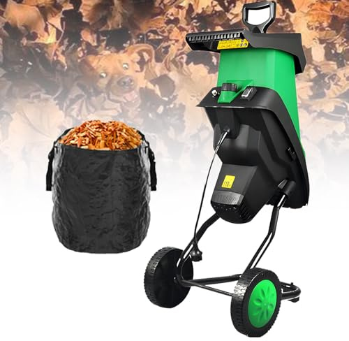 ExoticaBlend Broyeur de Végétaux Électrique 2400 W, Broyeur de Compost, Broyeur de Branches Portable 4500 TR/Min, avec Sac de Ramassage de 50 L, Capacité de Coupe de 39mm