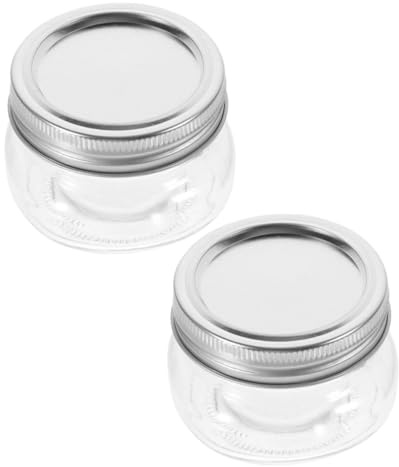 HOODANCOS 2 pièces Bocaux Verre Hermétiques Petits Pots de Rangement Cuisine pour Miel Confiture Épices Stockage Alimentaire Transparent avec Couvercles Étanches